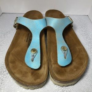 Birkenstock Gizeh 
Washed Metallic Aqua